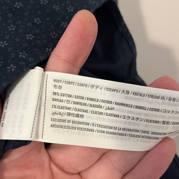 Abercrombie & Fitch Men’s Button Down Super Slim Stretch XS Navy Blue Pattern - Picture 5 of 10